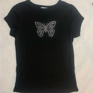 Y2K BUTTERFLY KAMI TOP SUPER CUTE RHINESTONE EARLY 2000 TOP